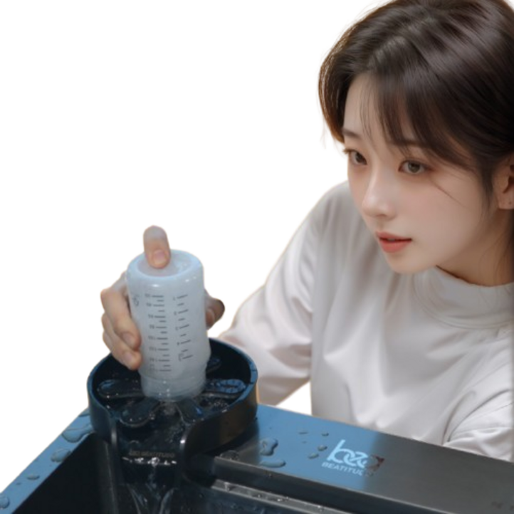베아티투도 고압 자동 컵 세척기 ABS  노즐  드릴커터, 블랙, 1개