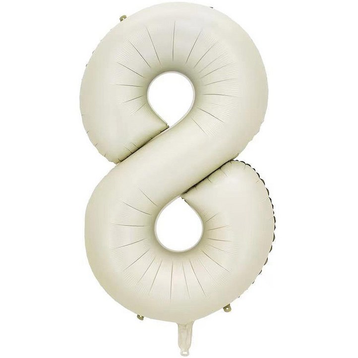 팡파티 숫자 레터링 풍선 101cm 8, 화이트, 1개 팡파티 숫자 레터링 풍선 101cm 8, 화이트, 1개