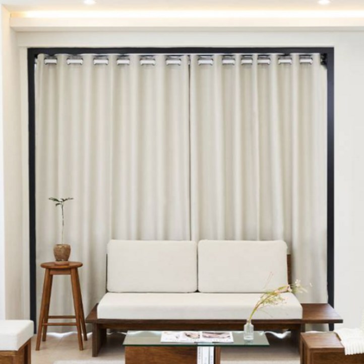 까사마루 암막커튼 2p  커튼봉 세트 아일렛형