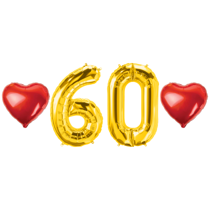 60살 60일 환갑 숫자 하트 풍선 세트