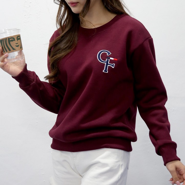 당일발송 여자친9 따뜻한 기모 영문 볼륨자수 S2XL 맨투맨 21칼라