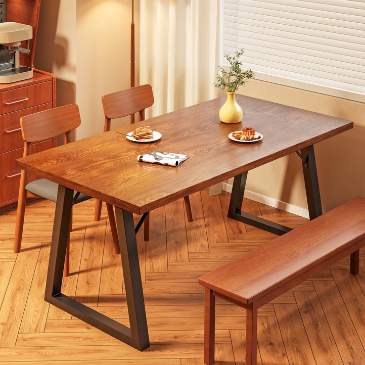 헤르티만 레트로 스타일 24인용 식탁 다기능 책상 컴퓨터 책상 LPM사각 테이블