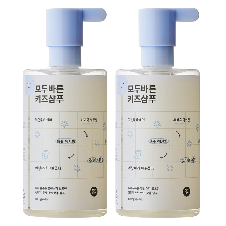 모두바른 키즈샴푸, 2개, 400ml
