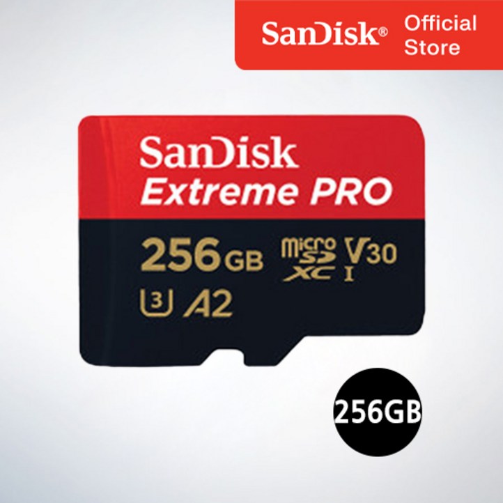 샌디스크 코리아 공식인증정품 마이크로 SD 카드 익스트림 프로 QXCD 256GB  SD 아답터포함