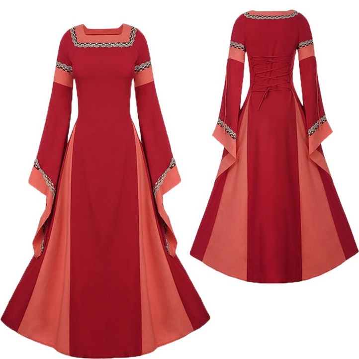 중세시대드레스 왈츠 원피스 서양 귀족 드레스 19세기 의상 신부 maxi 가운 로브