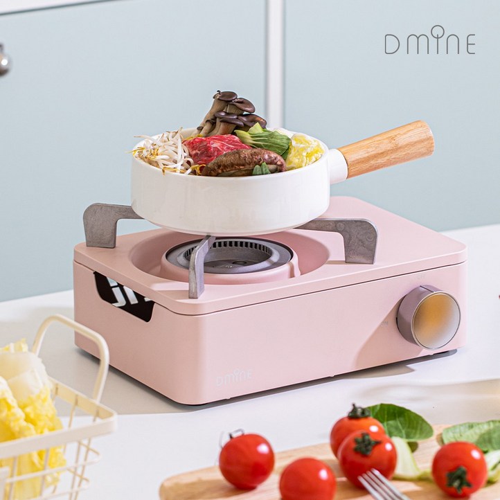 디마인 감성 스토브 캠핑 미니 가스버너 휴대용 GRASTOVE  전용가방포함, 핑크, 1개