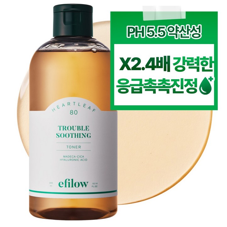 에필로우 어성초 80 시카 히알루로닉 트러블 수딩 약산성 비건 토너 300ml, 300ml, 6개