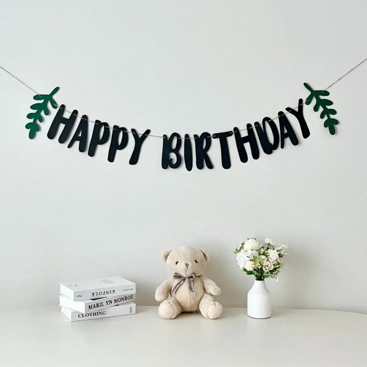 연지마켓 생일가랜드, 1개, 유카리 블랙