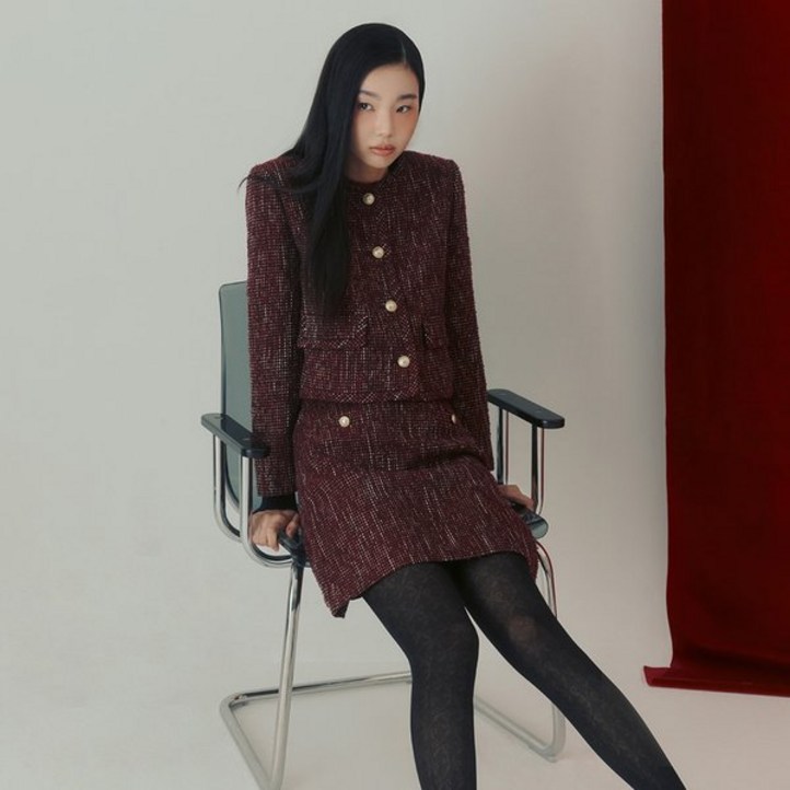 백화점판 케네스레이디 인기 레블렛 트위드 미니스커트 EOK8200 스커트 치마