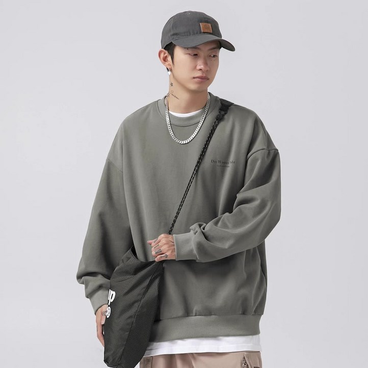 POMTOR 남녀공용 라운드넥 맨투맨 트렌디한 레터링 디자인 여성맨투맨 남성맨투맨