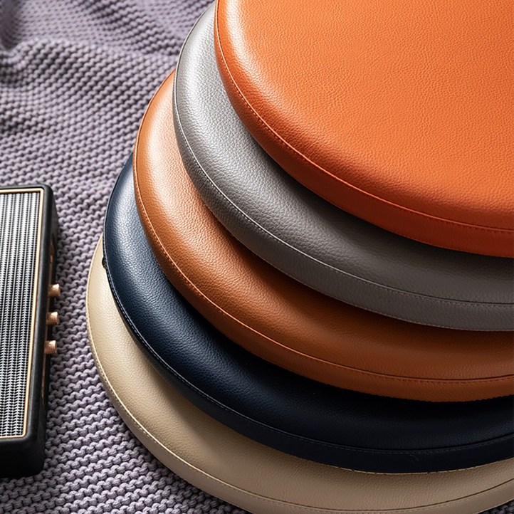 에르스한 방수 논슬립 사무실 카페 의자 메모리폼 원형 레자 가죽 방석 40cm 4colors