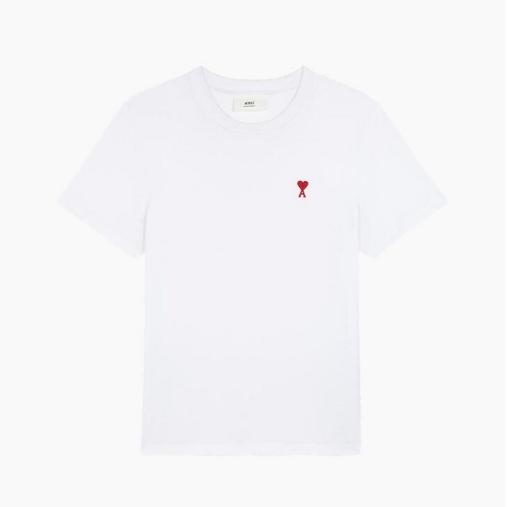 24SS 아미 스몰 하트 로고 반팔 티셔츠 화이트 BFUTS005 726 100