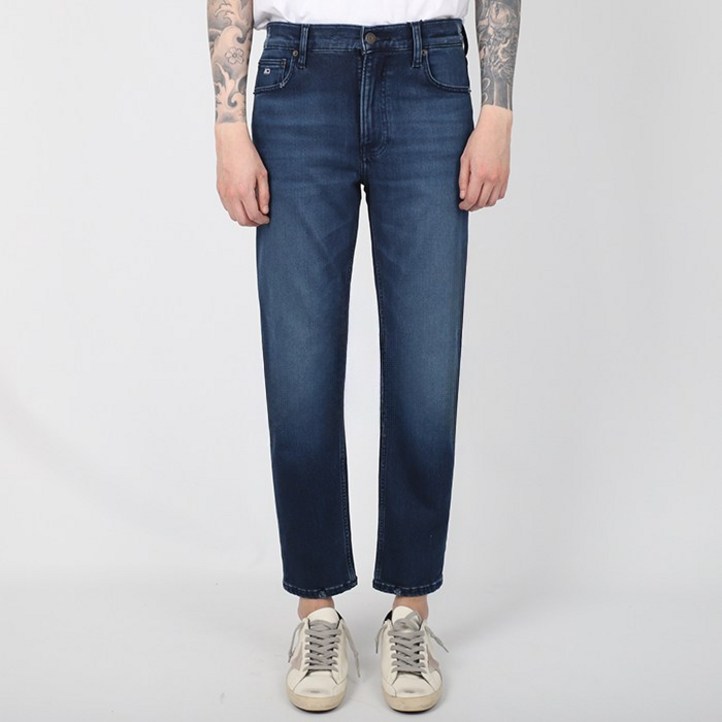 타미진스 남성 청바지 기모 크롭 릴렉스 테이퍼 다크블루 T32B7NET05TMT2