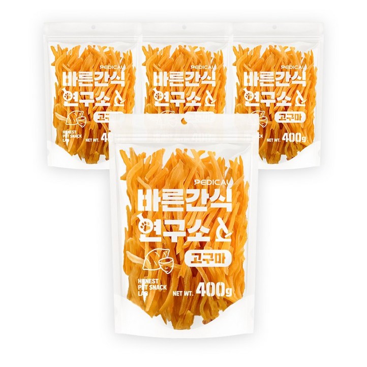 바른간식연구소 고구마 400g x 4개 강아지간식, 4개, 고구마