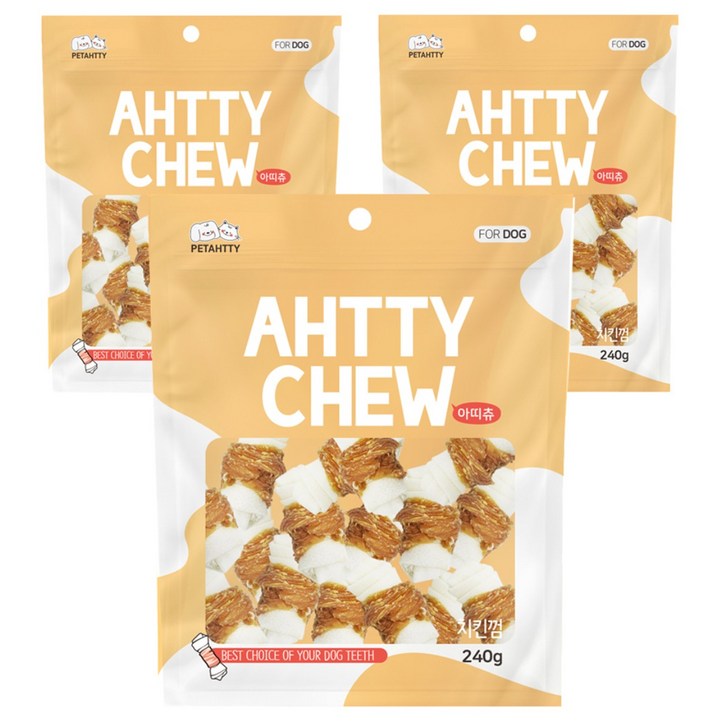 강아지 아띠츄 딩고 껌 소형, 혼합맛(치킨/우유), 240g, 3개