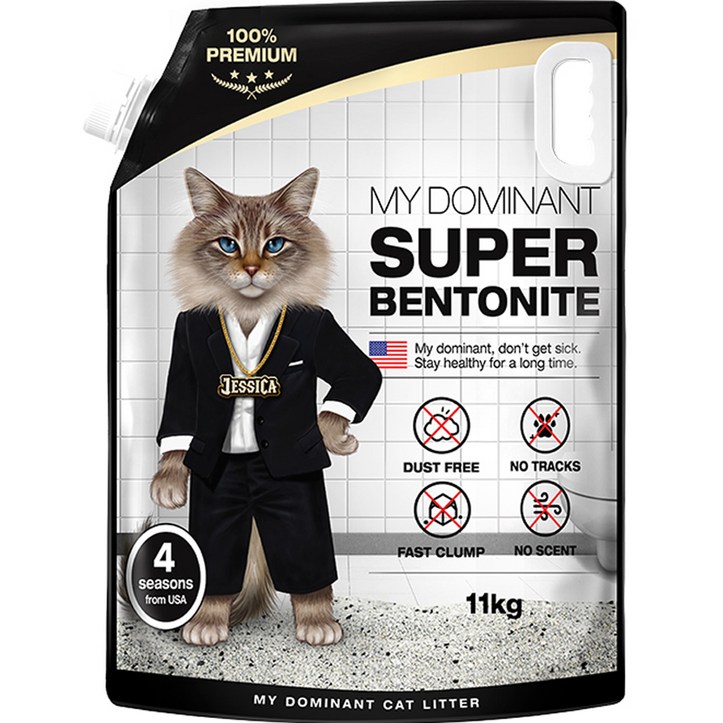 마이도미넌트 슈퍼 벤토나이트 고양이 모래, 11kg, 1개