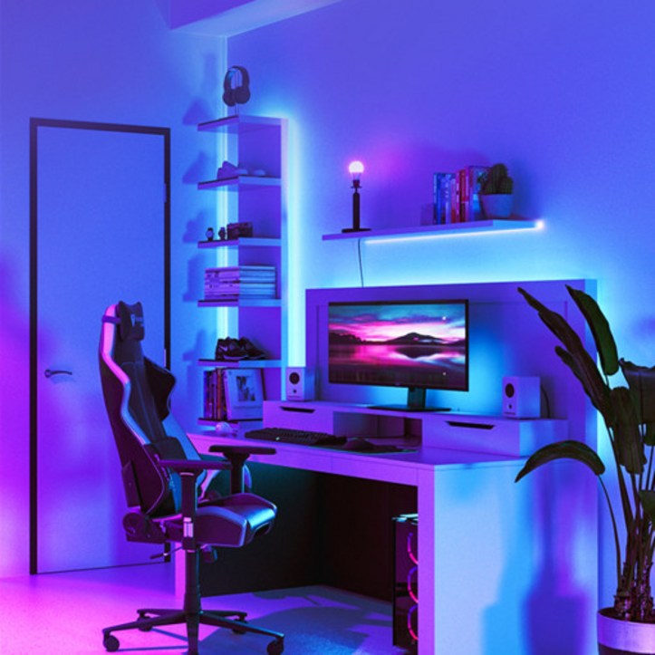 RGB 라인 LED 스트립 붙이는조명 PC방 감성 간접 무드등 틱톡조명 홈피시방 5992376616