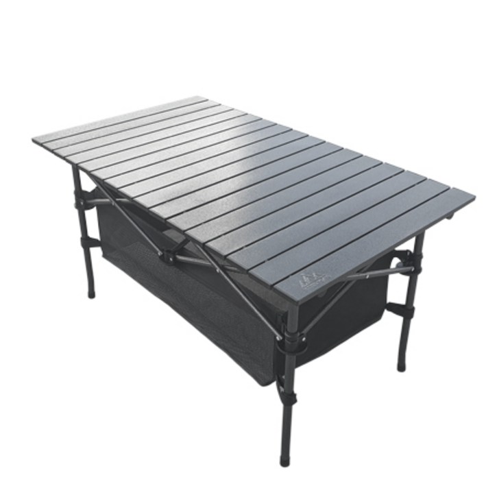 쿨맨 알루미늄 접이식 오토캠핑 테이블 대형, 블랙