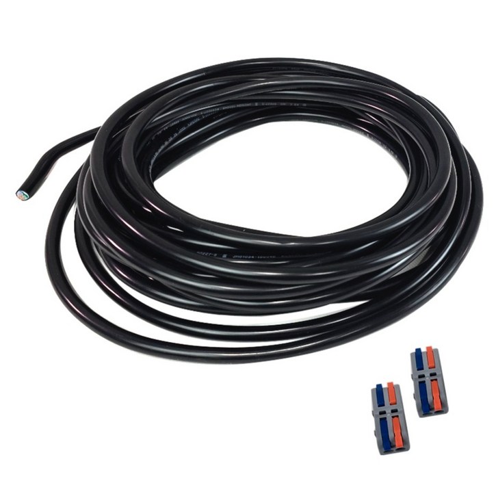 원스탑 절단 전선 블랙 5m VCTF 0.75SQ 2C 세트