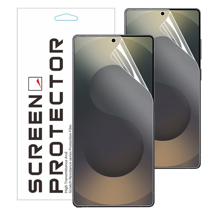 메오르 안티쇼크 지문인식 고선명 휴대폰 액정보호필름 2p 세트, 1세트