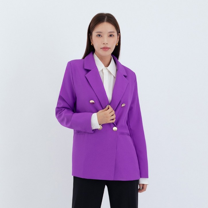 엘쏘 여성용 빅사이즈 비비드 데일리 컬러 기본핏 클래식 싱글 자켓