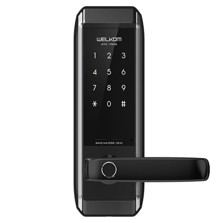 솔리티 웰콤 무타공 지문인식 도어락 WTS-750B, 고객직접설치, WTS-750B