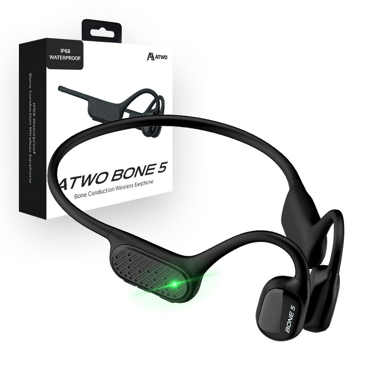 에이투 BONE5 블루투스 오픈형 무선 넥밴드 골전도 이어폰, ATWO BONE 5, 블랙