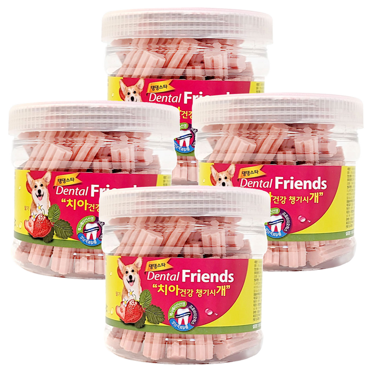 댕댕스타 강아지 덴탈프렌즈 껌, 딸기, 300g, 4개