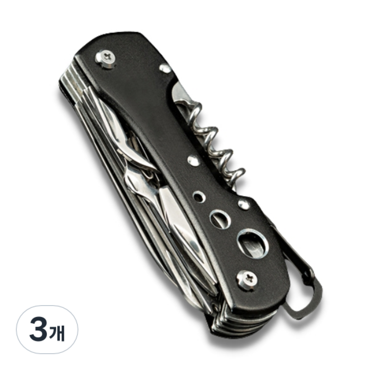 Dr.Tools 다용도 가정용 생활 공구 15 in 1 맥가이버칼 블랙, 3개