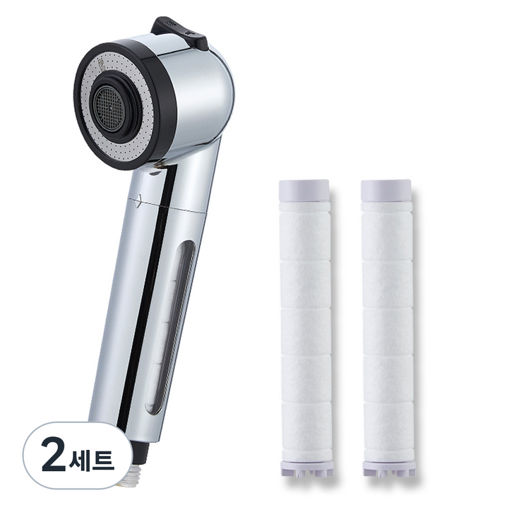퓨어수 수압상승 히든 필터 주방헤드 + 리필필터 2p 세트, 크롬(헤드), 2세트