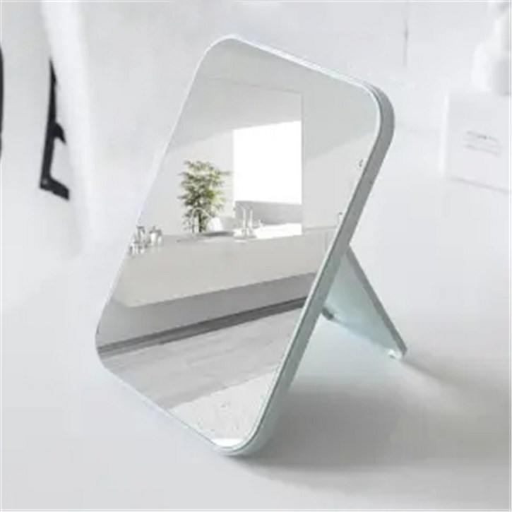 무다스 파스텔 라운드 엣지 렉탱글 휴대용 접이식 탁상 거울 일반형, 블루 10