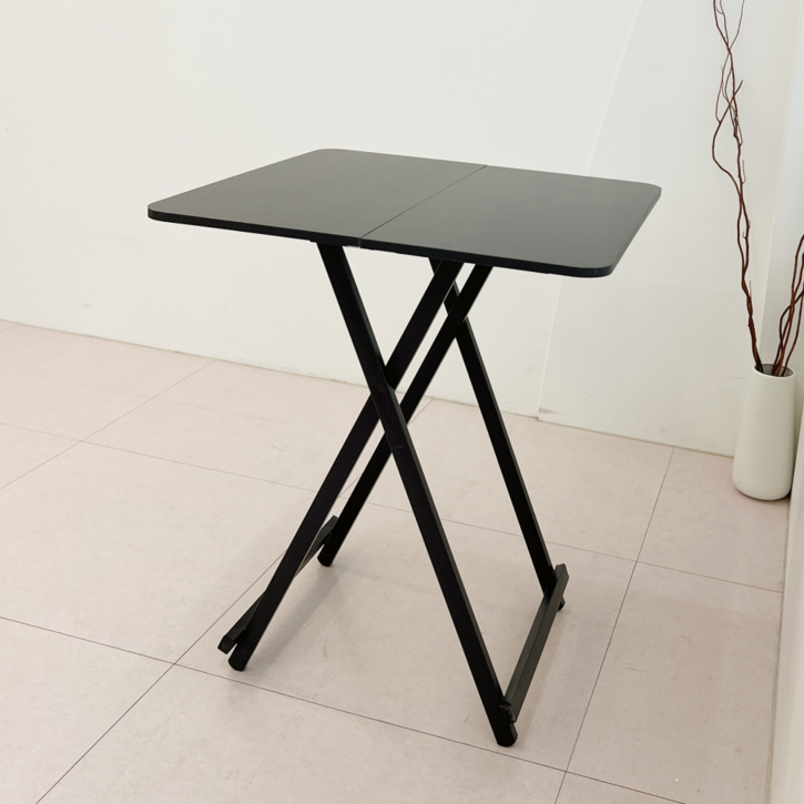 오브민 LPM 접이식 테이블 사각 식탁 600, 블랙, 2인용