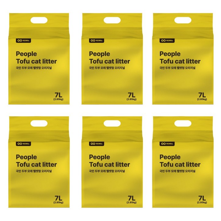 국민모래 두부모래 오리지널 펠렛형 1.5mm 7L x 6EA 고양이 배변모래, 7L, 6개, 오리지널