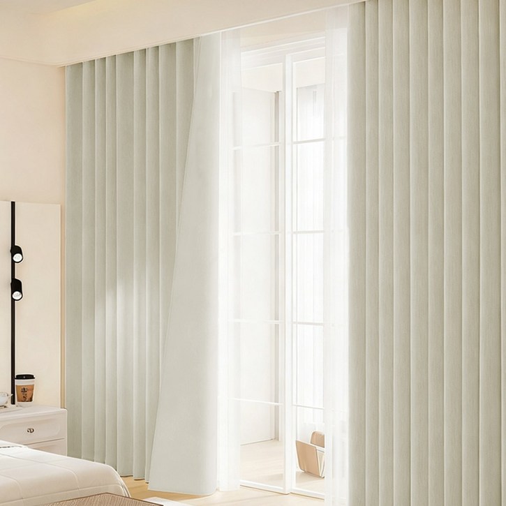 리보아 방풍 단열 아일렛형 거실 암막커튼 2P