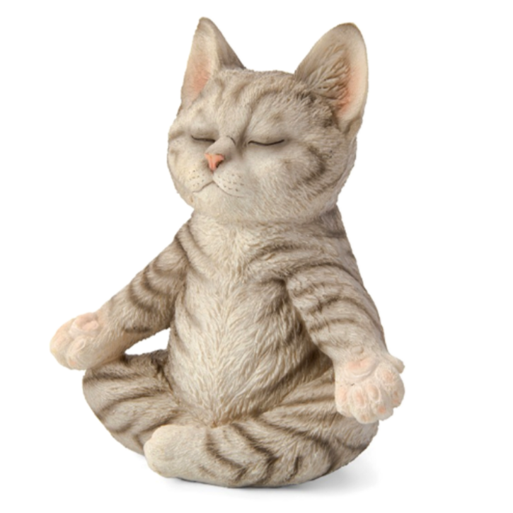 퍼블릭스테이션 핸드메이드 명상 고양이 조각상, 고요(그레이)