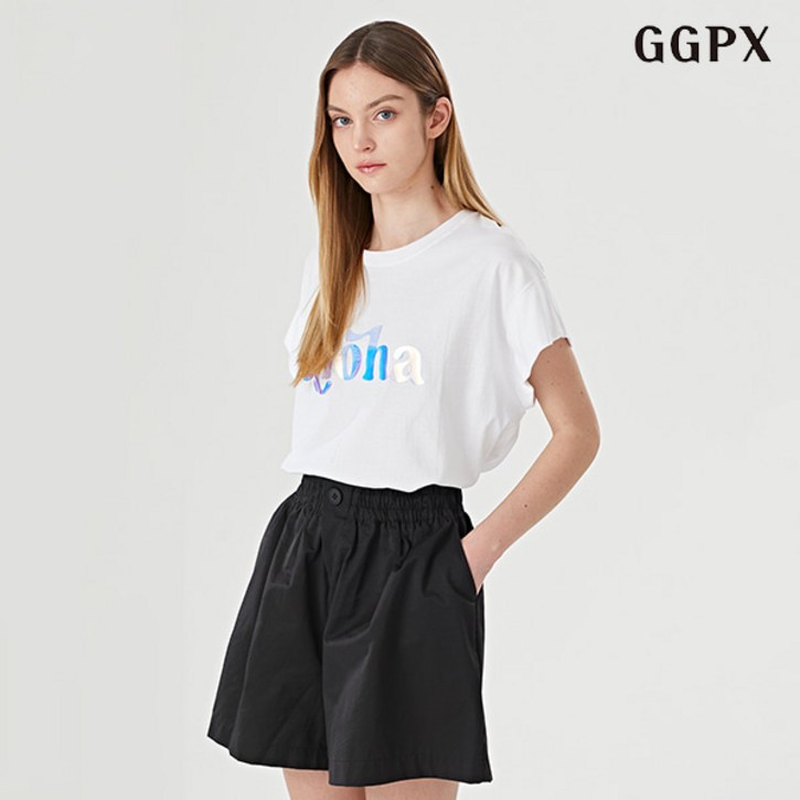GGPX 알로하 홀로그램 레터링 루즈핏 티셔츠 (GOBLW024D)