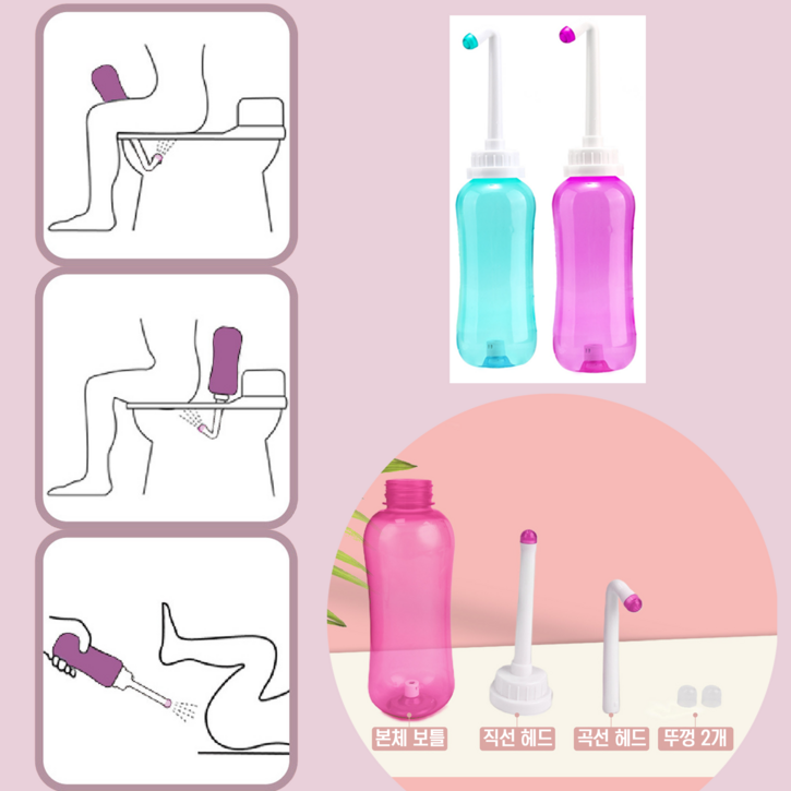 젤리몰 휴대용 여행용 캠핑용 수동 대용량 비데 2개노즐포함 젤리몰 휴대용 여행용 캠핑용 수동 대용량 비데 2개노즐포함