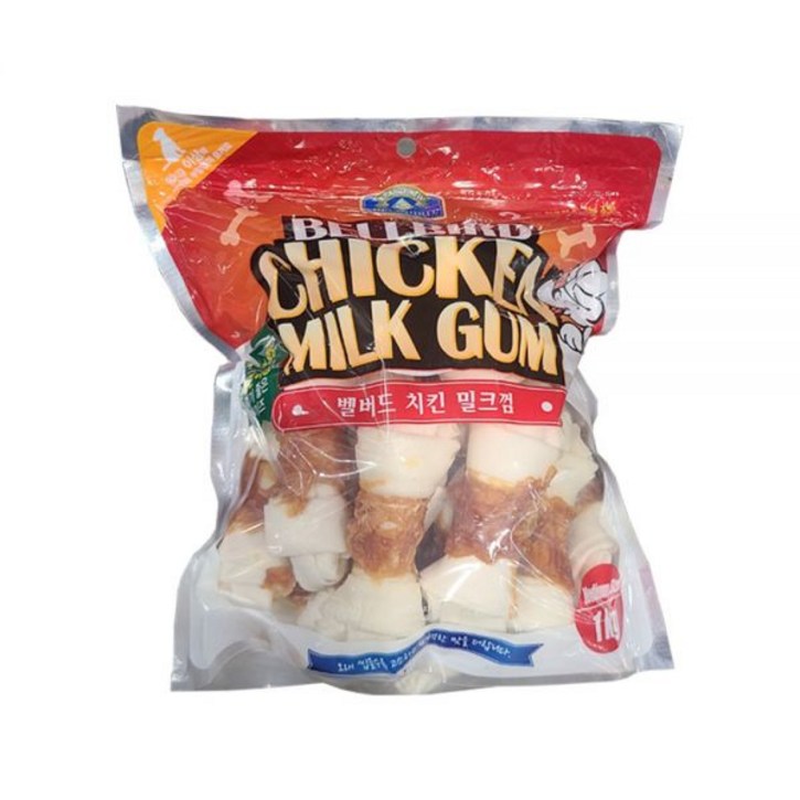 벨버드 치킨 밀크껌 1kg 코스트코 개껌 강아지 애견 간식 뼈다귀 대용량 덴탈껌