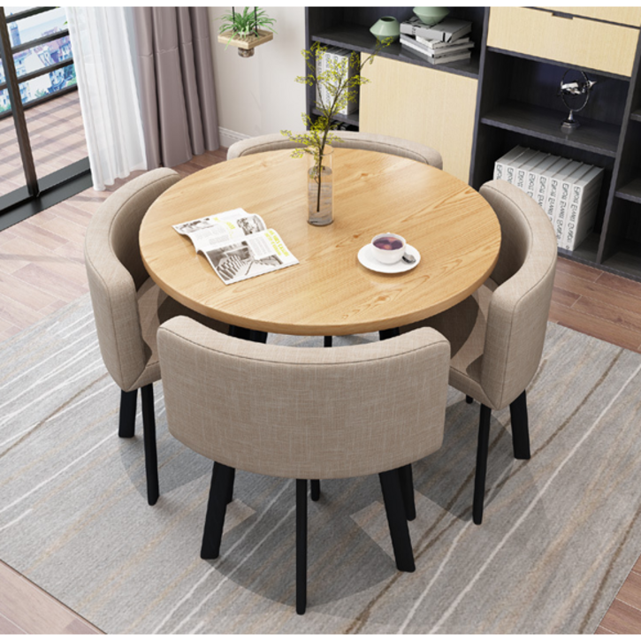 semoharu 4인용 원형식탁 800 테이블 의자 세트 카페 사무실 대기실