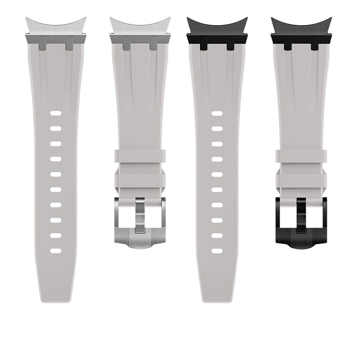 엔인원 갤럭시워치 호환 실리콘 스트랩 원터치 메탈 커넥터 스포츠 밴드 시계줄, 블랙스타라이트