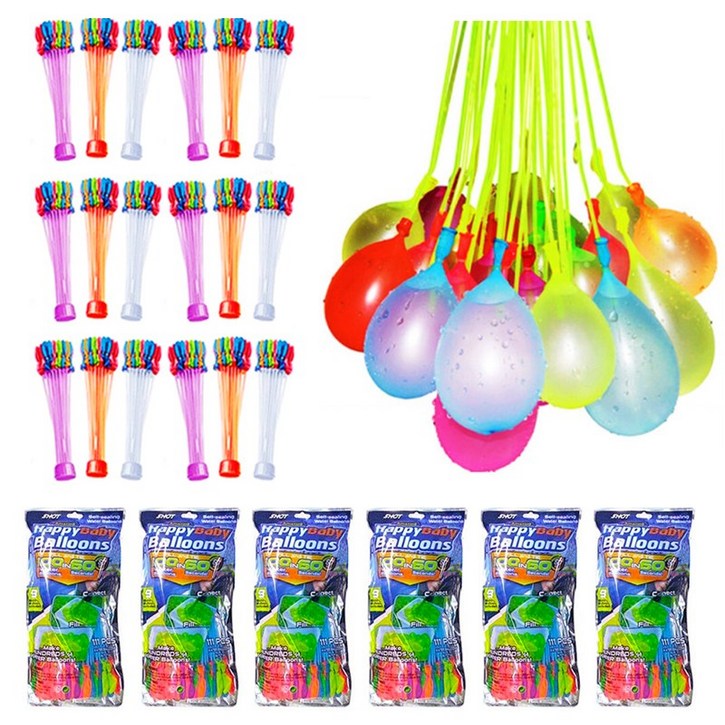 물풍선 다발 제조기 총수량 666개 물풍선 만들기 장난감 세트 물놀이 워터벌룬 제조기 6봉지
