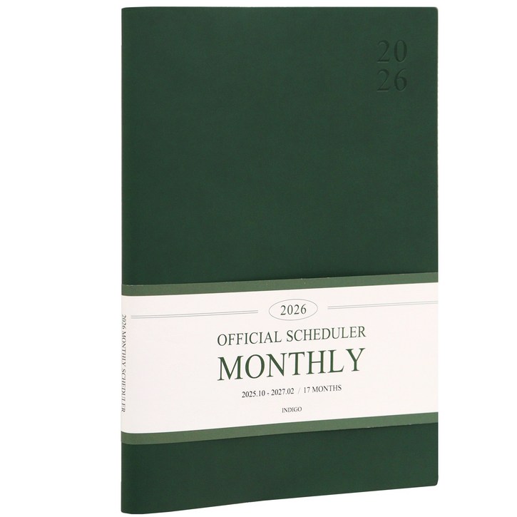 인디고 2026 오피셜 빅 먼슬리 스케줄러 A4 날짜형 월간 플래너 업무용 다이어리