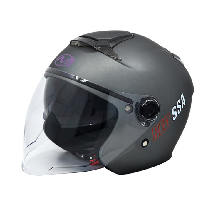 MTM RS-10 오토바이 스쿠터 바이크 실드 포함 더블 렌즈 헬멧, 무광그레이 2