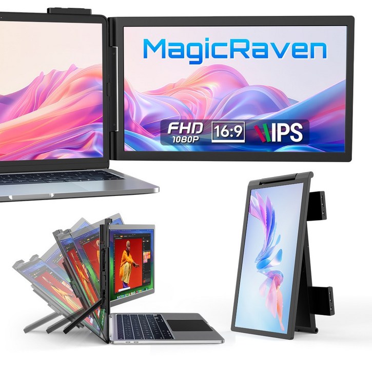 MagicRaven 14인치 노트북 듀얼 모니터 IPS FHD 휴대용 보조 포터블 모니터