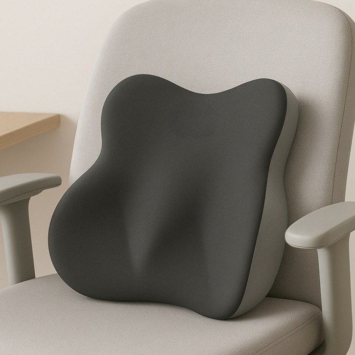 하루포유 바른자세 메모리폼 등받이 허리 쿠션, 다크그레이