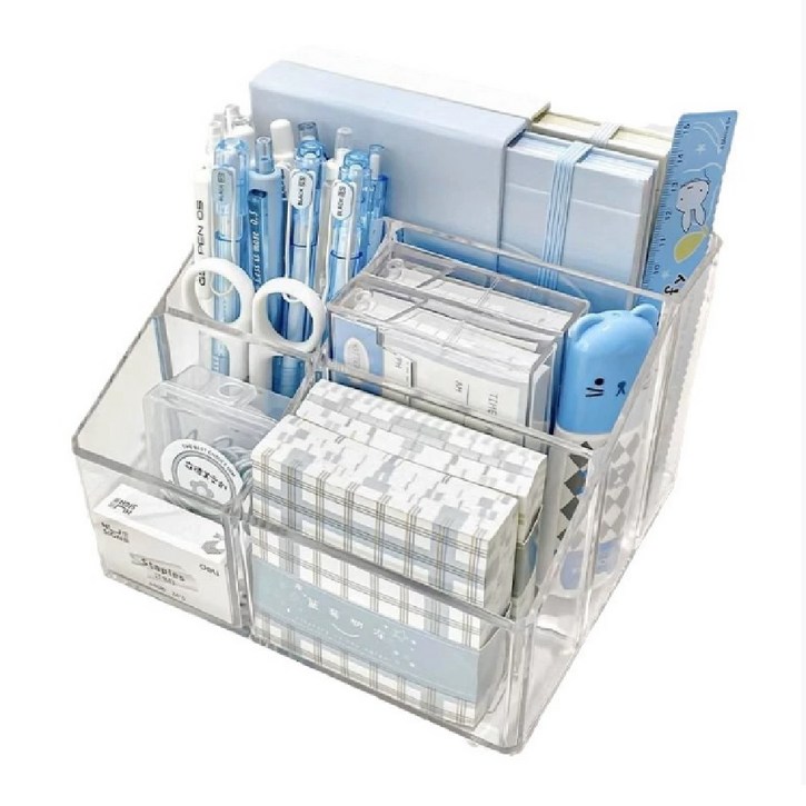 리브온 투명 아크릴 데스크 정리함 펜꽂이 포토카드 수납 오거나이저