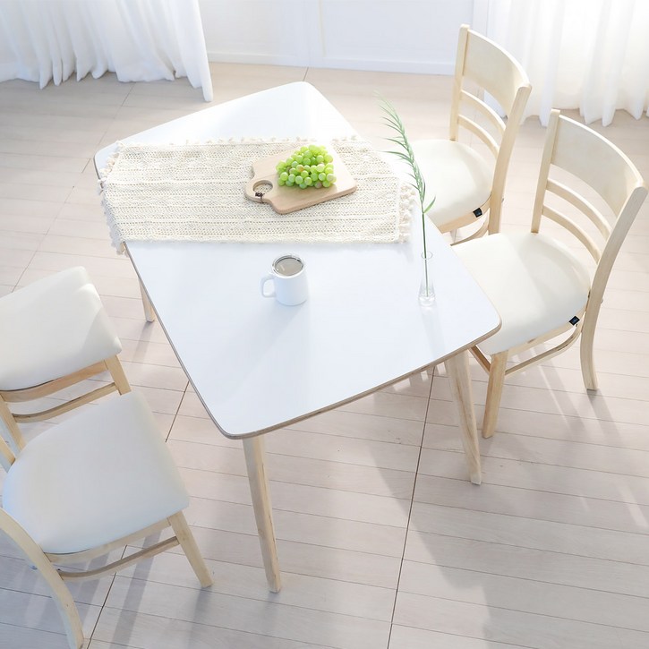 린백토리 나무 원목 4인용 다이닝 식탁 테이블 의자 세트 4