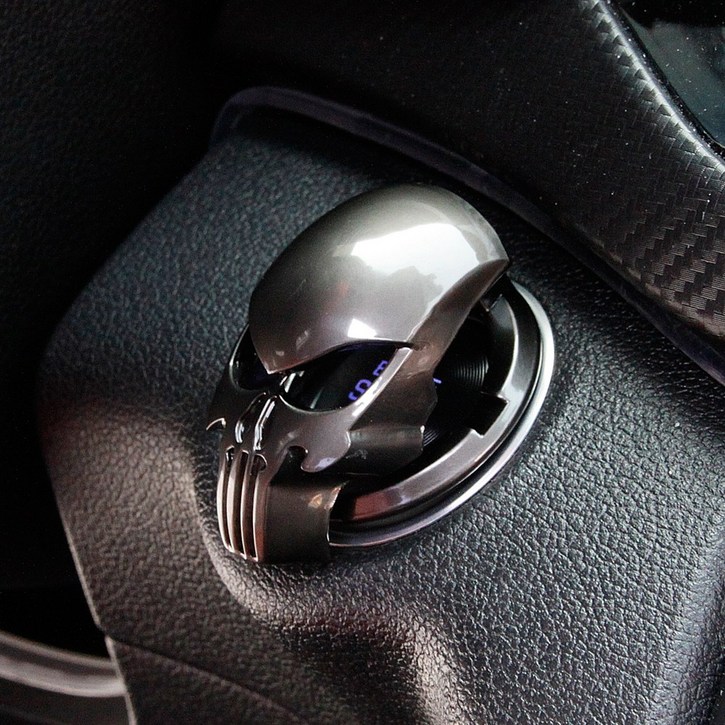 [모터스파이] 현대 호환 아반떼AD 스포츠 엔진 스타트 버튼 커버 몰딩, 해골(블랙)