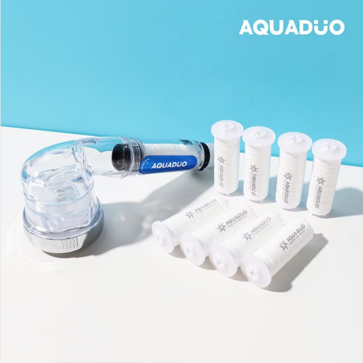 샤워플러스 SF1000 싱크대 핸디형 정수필터헤드 일반형 연수기 클리어  녹물제거필터 8p