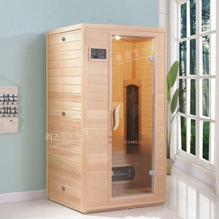 가정용사우나 편백나무 찜질방 건식 모델 유리 사우나 원적외선 2인용 전체